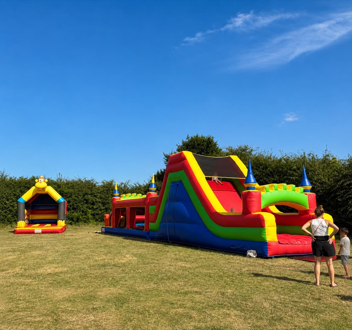 Bouncy castle and giant slide
